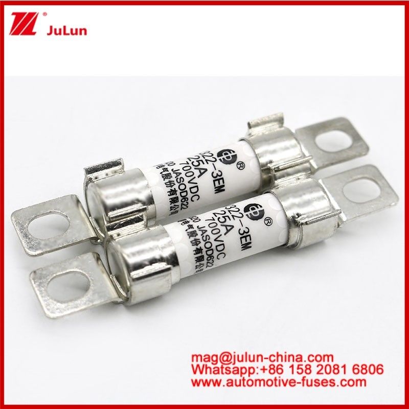 EV322 3EM 25A DC700V سیستم های کششی وسایل نقلیه الکتریکی EV یا HEV تبدیل قدرت ذخیره انرژی شارژرهای سوار شده ساختار بولت شده فیوز سرامیکی لوله ای
