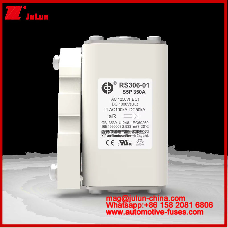 RS306-01-S5P 350A AC1250V DC1000V 50KA فیوز مربع کارمیک دارای ظرفیت قطع کننده محافظت از جریان کوتاه