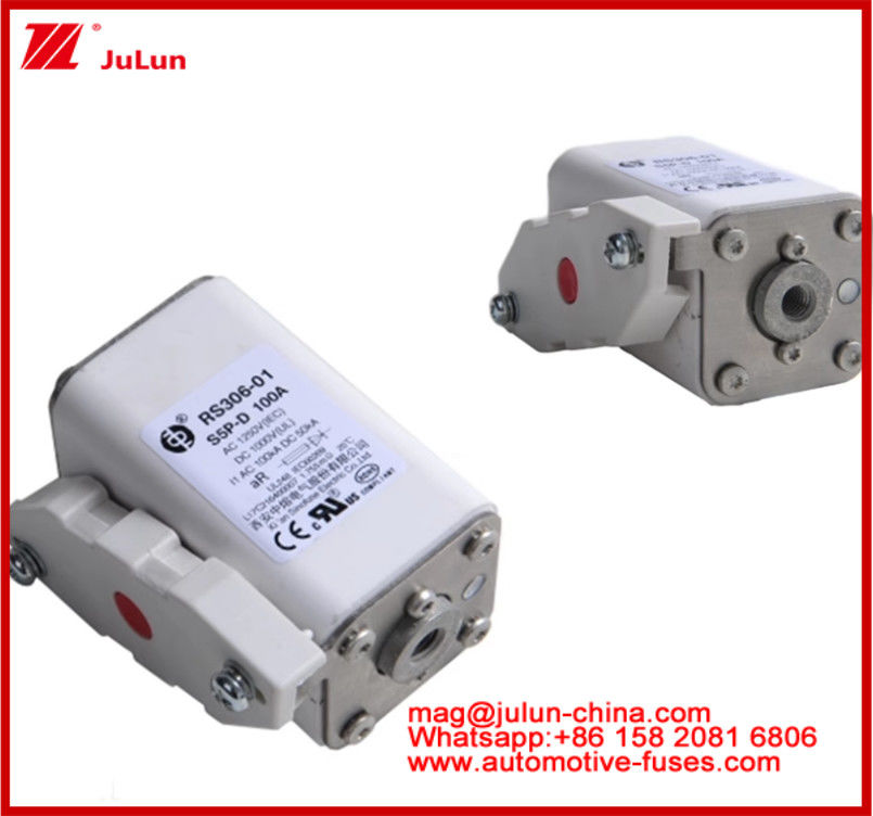 RS306-01-S5P-D 100A AC1250V DC1000V 50KA فیوز مربع کارمیک مناسب برای سیستم کشش وسایل نقلیه الکتریکی تبدیل قدرت ذخیره انرژی شارژر سوار