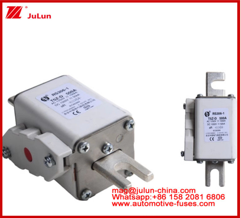 RS306-01-T5Z D 500A AC1250V DC1000V 50KA فیوز مربع کارمیک سیستم کش خودروهای الکتریکی تبدیل قدرت ذخیره انرژی شارژر در هواپیما عملکرد DC عالی