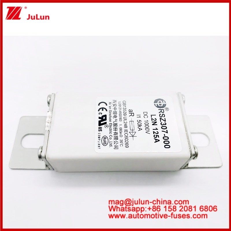 125A DC1000V 50KA AR Caremic Tubular RSZ307-000 L2N فیوز برای حفاظت از EV / HEV در اتومبیل