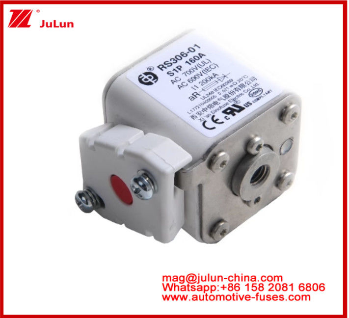 RS306-01-S1P160A AC700 ((UL) AR AC690V ((IEC) 200KV Square Ceramic Fuse EV Or HEV Stud-mount اندازه کوچک قابلیت قطع محافظت از جریان کوتاه