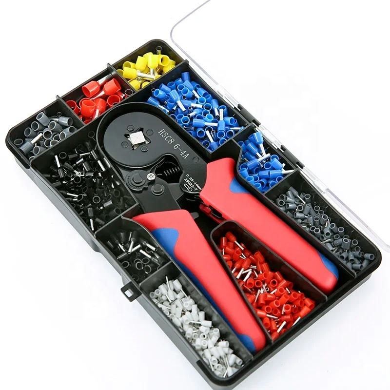 آسان و همه کاره مینی سیم فرول لوله ای ترمینال Crimping Plier Kit 1200pcs خانگی الکتریکی عایق