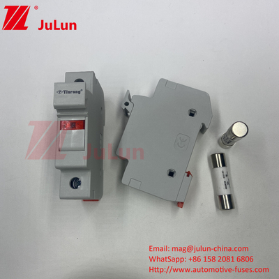فیوز خورشیدی PV با گیرنده فیوز راهنمای DIN برای حفاظت فتوولتائیک RT18-32 15A 20A 32A گیرنده فیوز با LED Indica