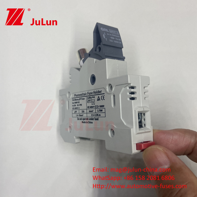 TUV DC Solar Fuse Fusible Holder Box Base DNPVF1-32 حفاظت از سیستم خورشیدی 10x38MM 1000V GPV سرعت بالا سرامیکی DIN Rail