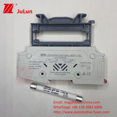 فیوز 1500vdc 20a DNPVF1-32L منظومه خورشیدی Pv فیوز 1500vdc فست بلو سیرامیک DIN Rail Moun 10x85MM 1500V فیوز حرارتی