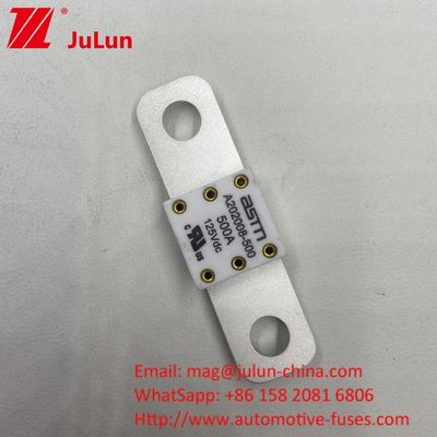 ASTM 400A 125VDC فلز سرامیکی باتری اتومبیل فیوز برای صنعت خودرو 68 * 17.7 * 12mm