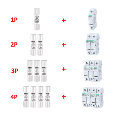 IEC گواهینامه 10 * 38mm فیوز PV 20A 1000VDC فیوز نگهدارنده