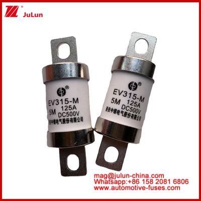 EV315-M 5M 125A HS 500VDC کامیون سنگین لوله ای وسایل نقلیه الکتریکی فیوز مس ثابت با استفاده از دسته EV