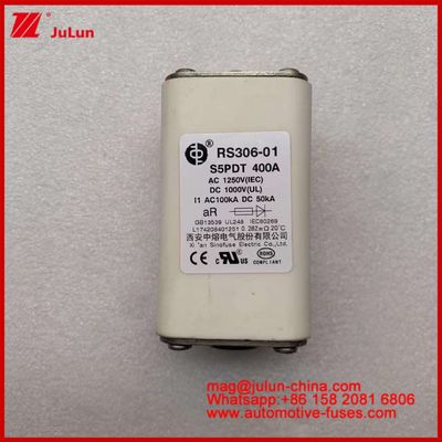 400A AC1250V IEC 100KA DC1000V UL AR مربع سرامیکی فيوز اتومبیل اتومبیل محافظ مدار برای وسایل نقلیه الکتریکی و اتومبیل