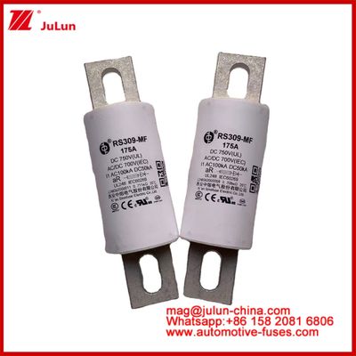 RS309-MF 175A 750VDC UL فیوز سرامیکی لوله ای AR 750VDC / 700AC IEC 20KA GB 5-800A برای وسایل نقلیه الکتریکی و سیستم های برق