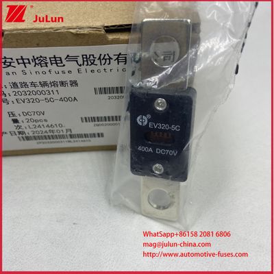EV320-5C 5X -400A 175A DC70V فیوز خودروی الکتریکی M8 روش نصب مطابق با استانداردهای ISO8820-5 و GB/T31465.5-2015
